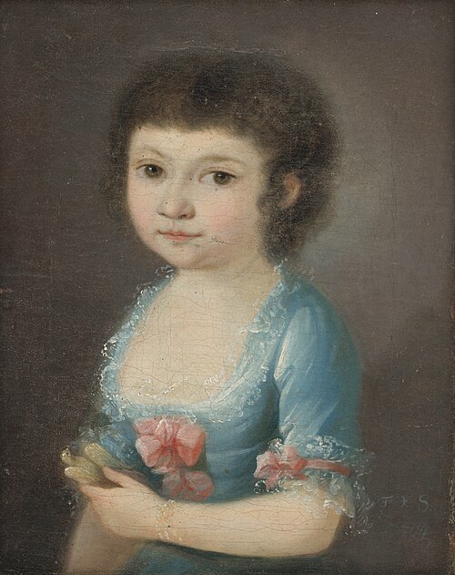 Dievčatko s vtáčikom, 1794, Franz Xaver Schmidthammer