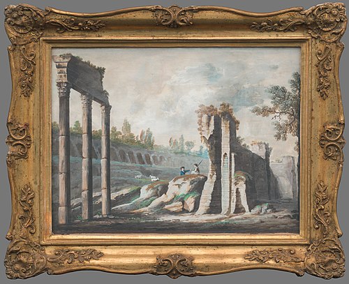 Krajina s antickými ruinami, 1810, Ján Jakub Müller