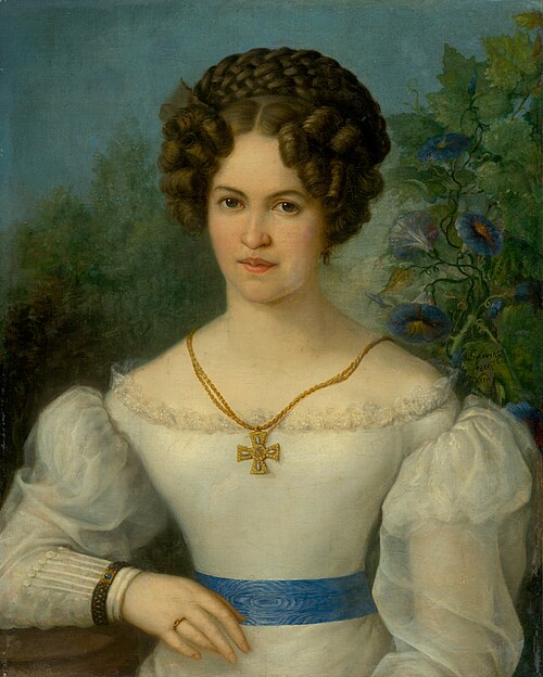 Portrait of a Young Lady in a White Dress, 1826, Jozef Ginovský