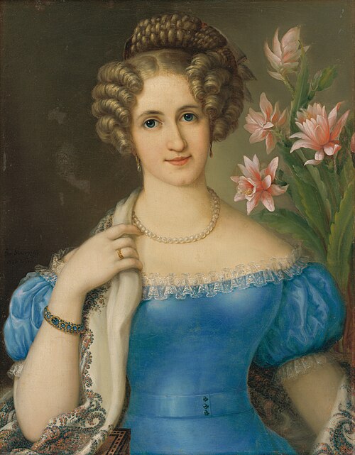 Portrait of a Young Lady in a Blue Dress, 1826, Jozef Ginovský