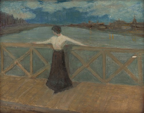 Žena na moste, 1907, Karol Pongrácz