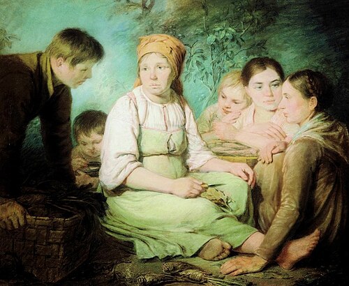 Beet peeling, 1822, Alexeï Venetsianov