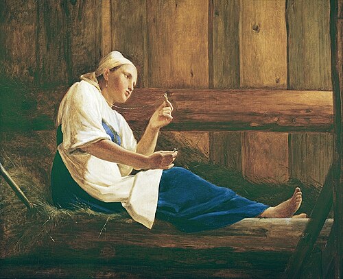 Girl in a Hay Loft, 1830, Alexeï Venetsianov