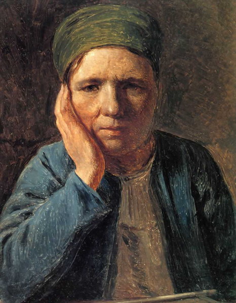 Крестьянка, опершаяся на руку, , Alexeï Venetsianov