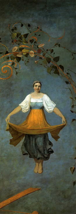 Девушка на качелях. Правая часть панно, 1840, Alexeï Venetsianov