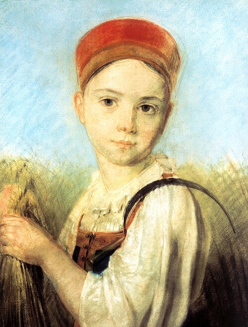 Peasant Girl with a sickle in the Rye, , Alexeï Venetsianov