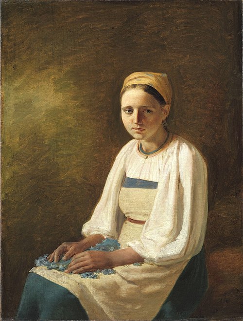Peasant Girl with Cornflowers, 1820, Alexeï Venetsianov