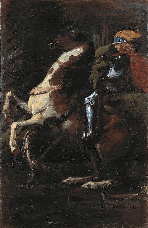 Die drei Reiter II: Hl. Georg, 1885, Hans von Marées