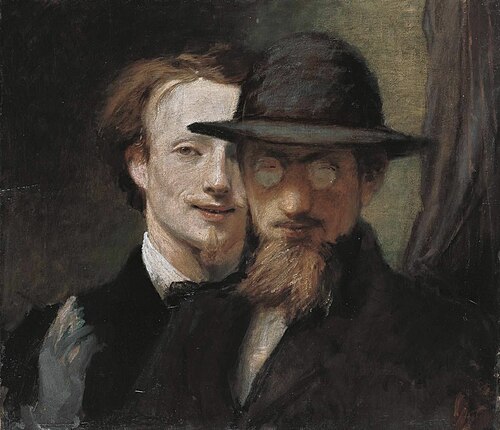 Double portrait Marées and Lenbach, 1863, Hans von Marées