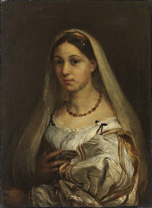 Bildnis einer Frau mit Schleier (nach Raffael), 1865, Hans von Marées