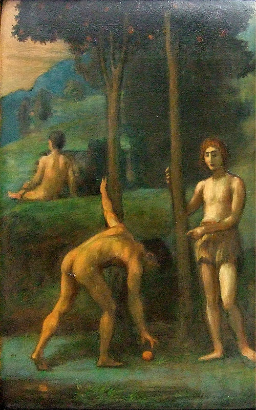 Drei Jünglinge in einem Orangenhain, 1880, Hans von Marées