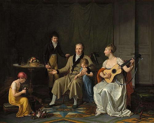 Un aveugle entouré de ses enfants est consolé de la perte de la vue par la jouissance des quatre aut, 1806, Constance-Marie Charpentier