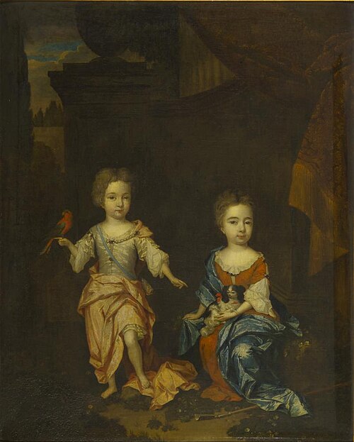 Twee kinderen van Francesco Lopes Suasso, 1709, Constantijn Netscher