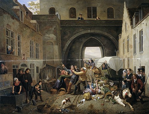 A Collision at the Porte de Hal, Brussels, 1823, Constantinus Fidelio Coene
