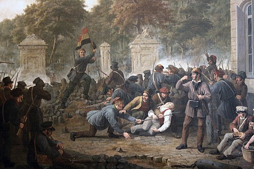 Scene of the Belgian Revolution, 1830, Constantinus Fidelio Coene