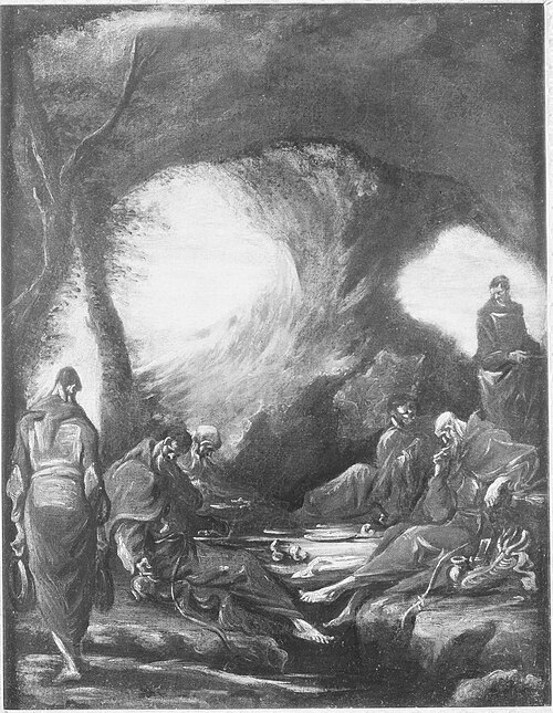 Monks in a Grotto, , Alessandro Magnasco