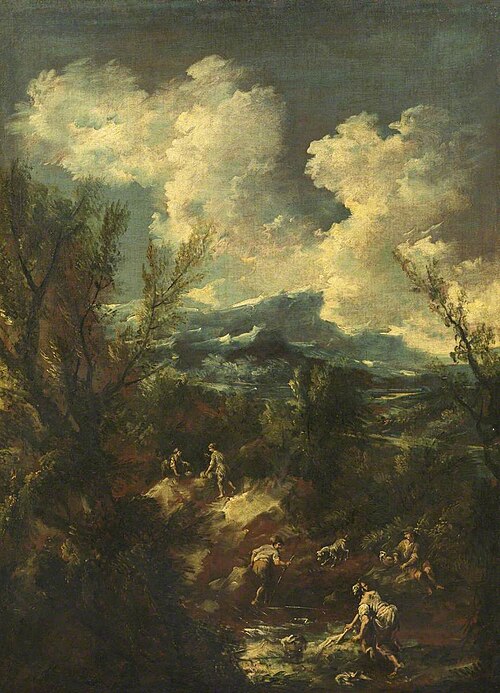 Landscape with Washerwomen, 1723, Alessandro Magnasco