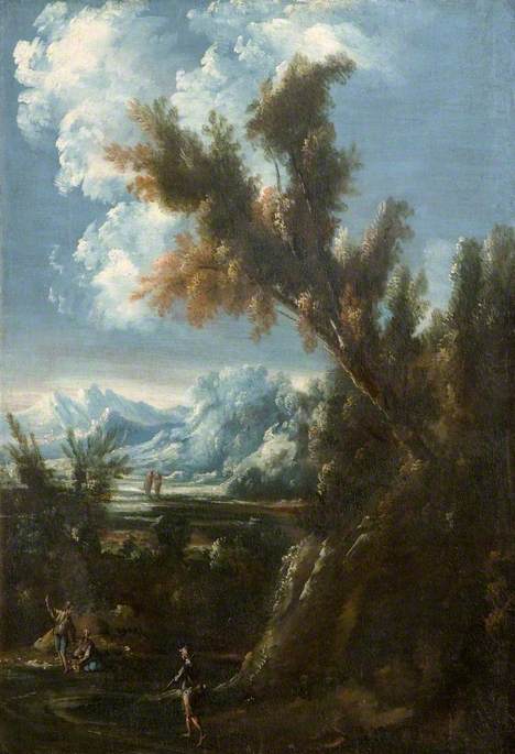 Mountainous Wooded Landscape with Figures, 1722, Alessandro Magnasco