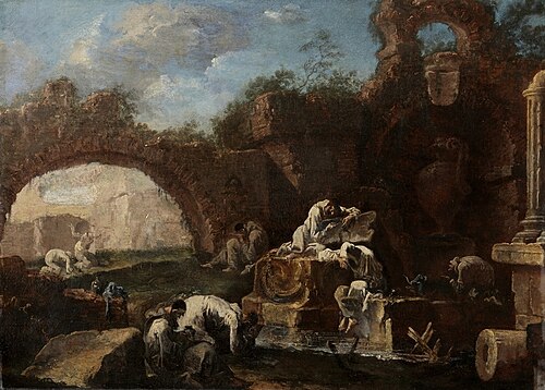 Mnisi w ruinach, 1716, Alessandro Magnasco