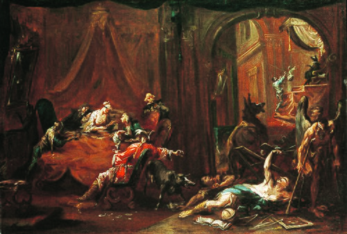 Dissipation and Ignorance destroy the Arts and Sciences, 1737, Alessandro Magnasco