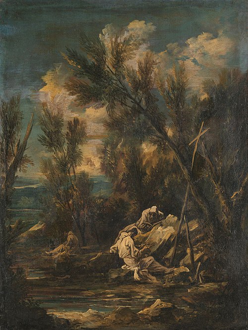 Carthusian Monks in a Landscape, 1724, Alessandro Magnasco