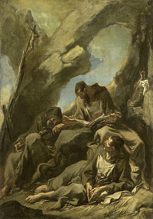 Three Camaldolese Monks in Meditative Prayer, 1725, Alessandro Magnasco
