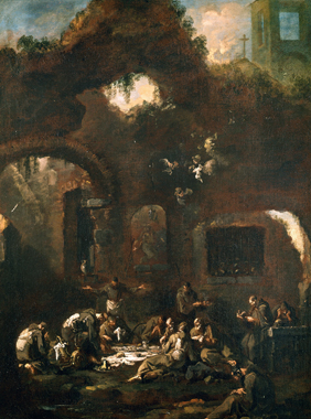 Capuchins at the Table among Ruins, 1749, Alessandro Magnasco