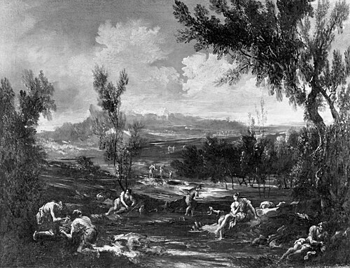 Arcadian Landscape with Figures, 1700, Alessandro Magnasco