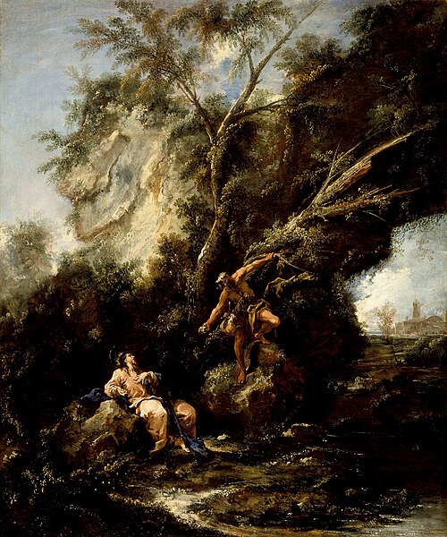 Landscape with the Temptation of Christ, 1715, Alessandro Magnasco