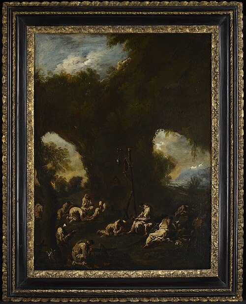 Monks Praying in a Grotto, 1705, Alessandro Magnasco