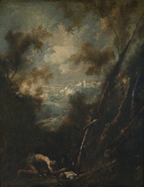 Saint Jerome in a Landscape, 1725, Alessandro Magnasco