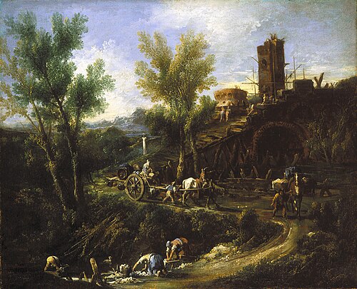 Landscape with Gypsies and Washerwomen, , Alessandro Magnasco