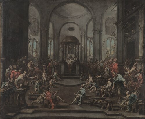 Interior of a Synagogue, 1725, Alessandro Magnasco