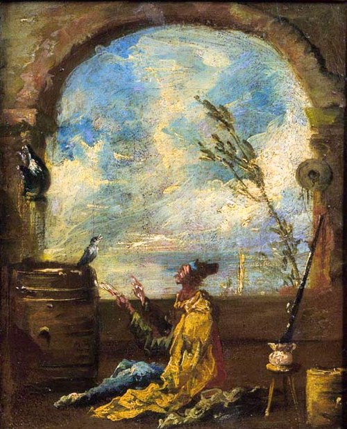 The Poet and the Bird, 1710, Alessandro Magnasco