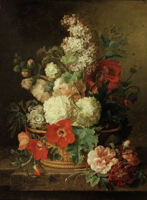 A basket of flowers, , Cornelis van Spaendonck