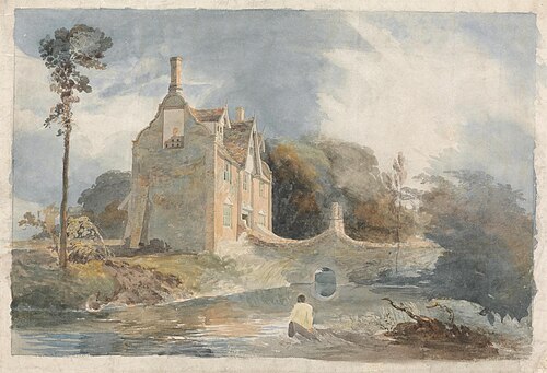A Moated House, , Cornelius Varley