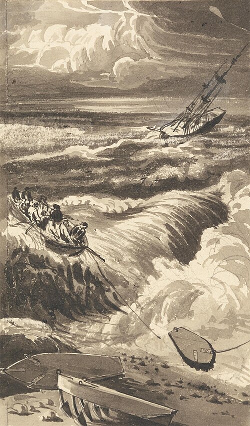 Laying Storm Anchors, , Cornelius Varley