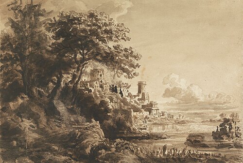 Landscape with Castle, , Cornelius Varley