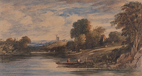 Landscape with Windmill, 1853, Cornelius Varley