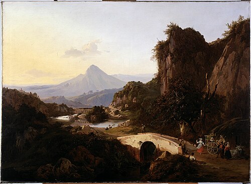 Italian Landscape with Dancing Figures, , Edouard De Vigne