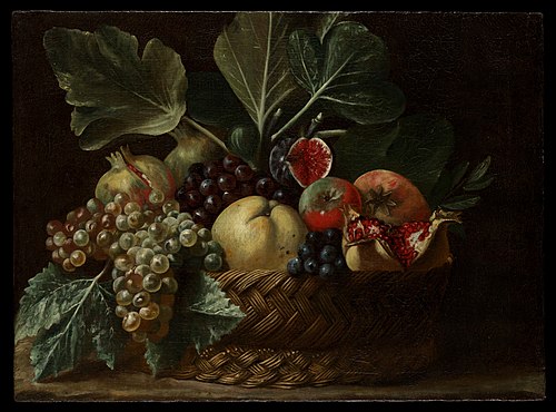 Basket of Fruit, 1620, Bartolomeo Cavarozzi