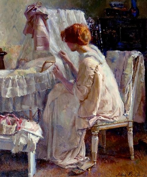 't Kindje slaapt, 1917, Albert Roelofs