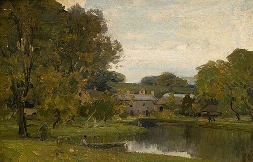 An English Farmstead, 1885, Alfred East