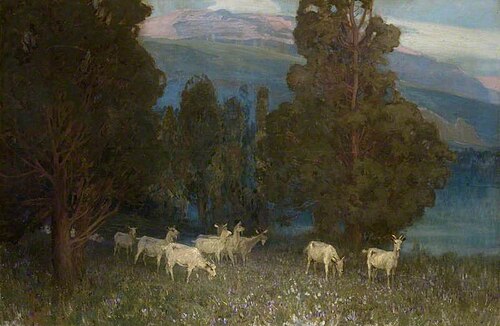 Early Dawn on Monte Mottarone, Lake Maggiore, Italy, 1900, Alfred East