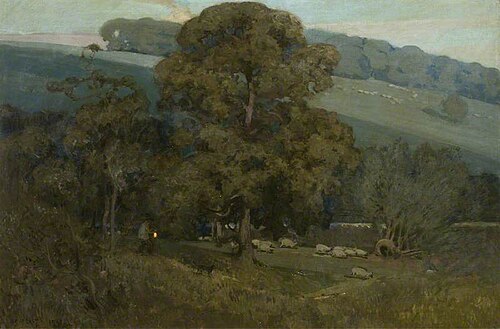 Moonlight in the Cotswolds, , Alfred East