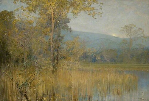 A Misty Moonrise, , Alfred East