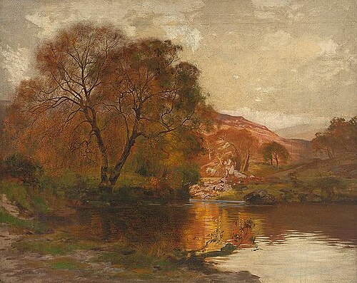 Lake in autumn, , Alfred East