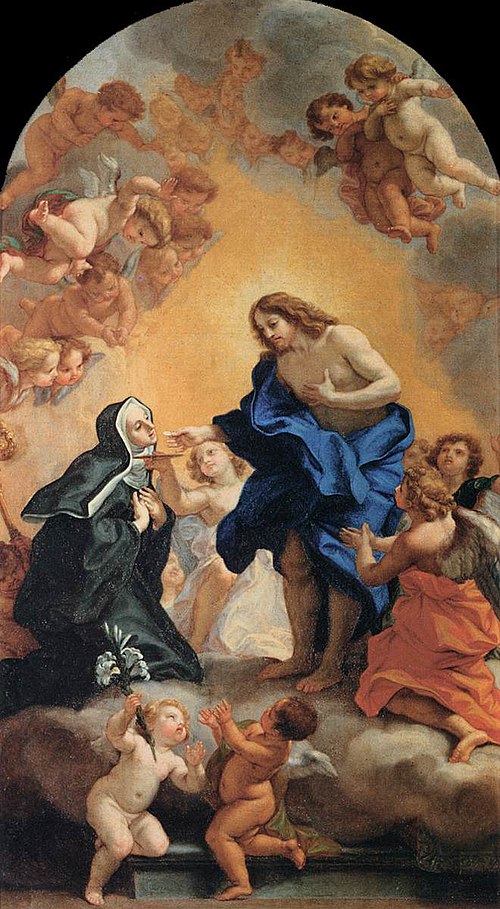 A Blessed Abbess Receiving the Host from the Hands of Christ, 1690, Giovanni Battista Gaulli