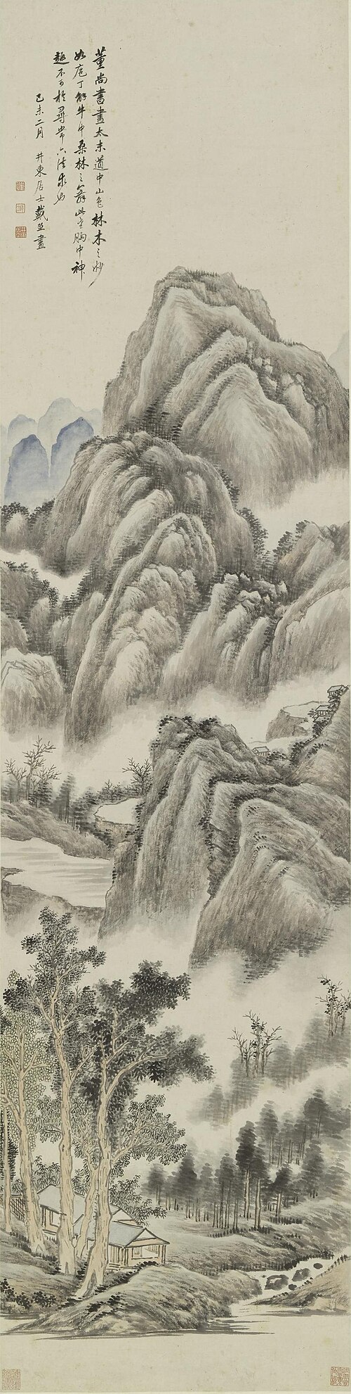清 戴熙 太末山色图轴, 1859, Dai Xi