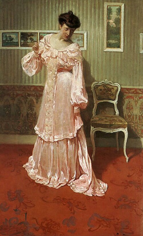 A Lady in a Pink Dress, 1905, Aimé Stevens